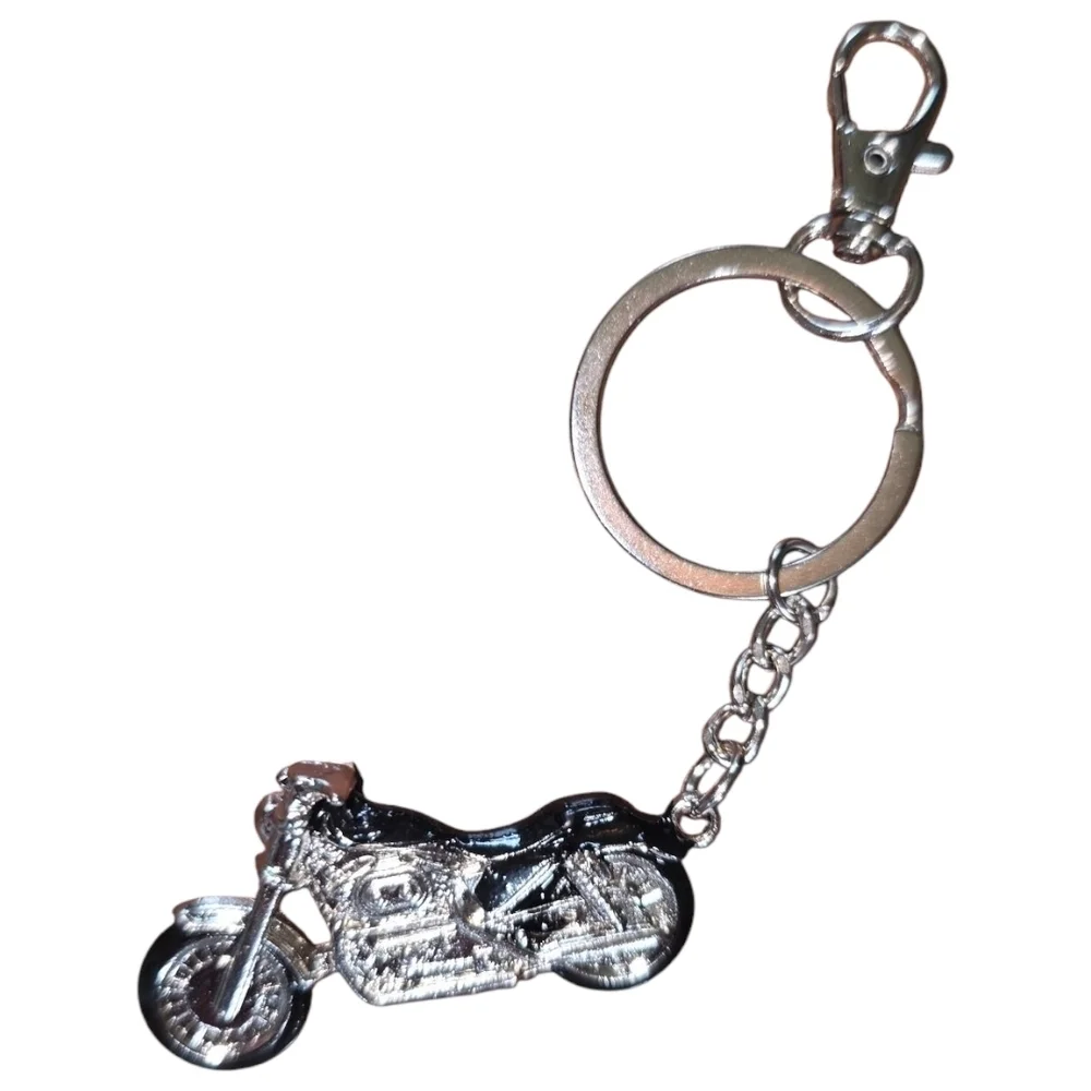 Motorcycle Black and Silver Purse Charm